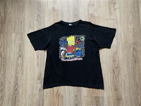 Vintage 90s Bootleg Bart Simpson “dont Look For Trouble” Tee Grailed