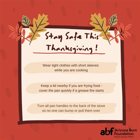 Thanksgiving Safety Tips Arizona Burn Foundation
