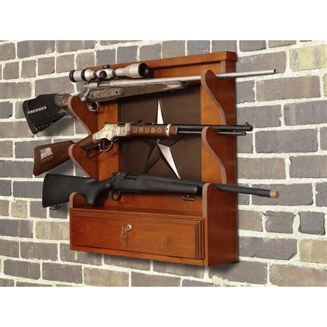 If you are looking for gun racks for the home, we have you covered. American Furniture Classics Lone Star 3 Gun Wall Rack with ...