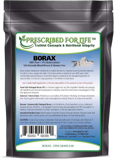 Borax All Natural Sodium Borate 10 Mol Mineral Powder 1 Lb Amazon