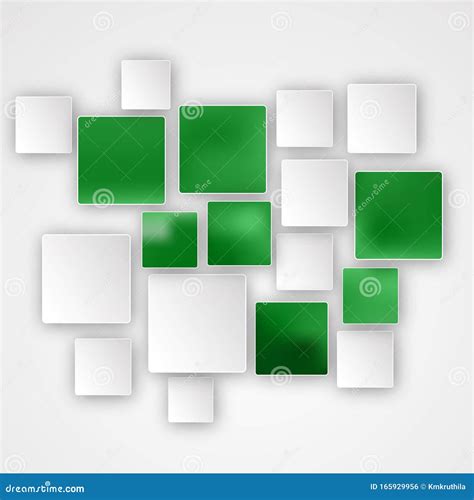 Modern Green And White Square Abstract Background Stock Vector
