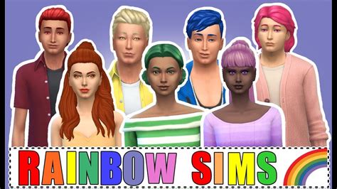 Rainbow Sims 🌈 The Sims 4 Create A Sim Youtube