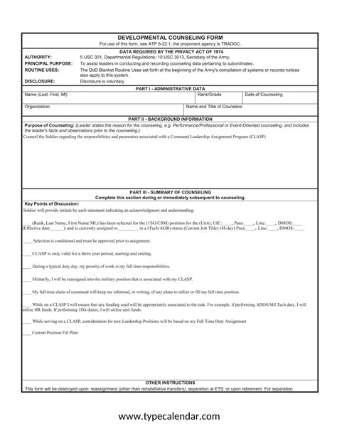 Army Initial Counseling Examples Form Fill Out And Si Vrogue Co