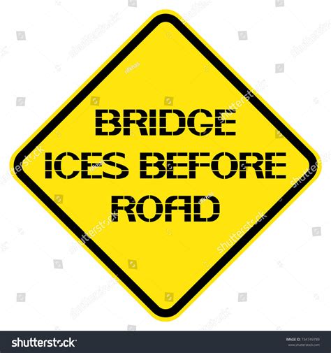 Bridge Ices Before Road Warning Posters Stock Vector Royalty Free