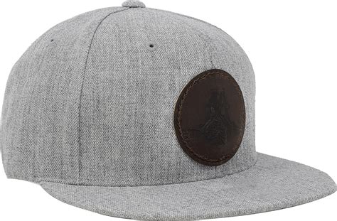 Baseball Cap Flat Brim Hat Grey Twill Medallion Patch Ebay