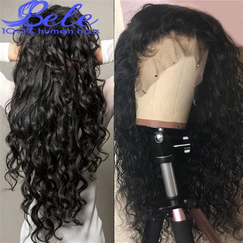 Bele A Pre Plucked Brazilian Water Wave Lace Front Wig Density Unprocessed Human