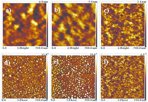 Tapping Mode AFM Topography Top And Phase Bottom Images Of The