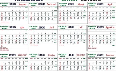 Kalender Tahun 1997 1998 1999 2000 Lengkap Dengan Tahun Hijriyah Dan