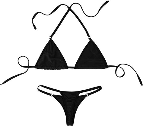 Yuumin Wmans Sexy Triangle Bikini Set Halter Neck Bra High Waist Thong Two Piece Swimsuit
