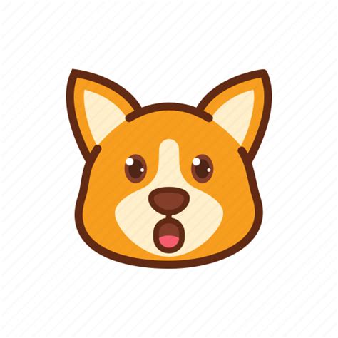 Corgi Cute Dog Emoticon Expression Shock Surprised Icon