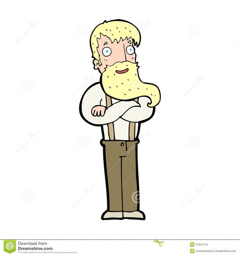 Cartoon Bearded Hipster Man Stock Vector Illustration Of Clip Drawn