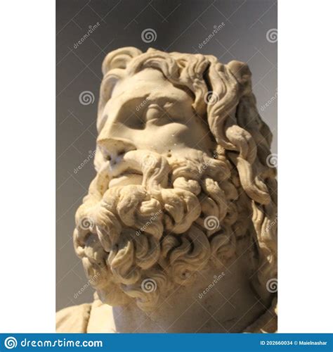Statue Head Depicting Serapis God In Greek Era Editorial Stock Image