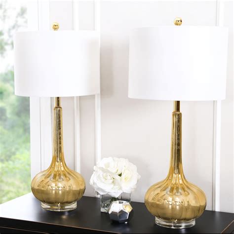 Shop Abbyson Antique Gold Mercury Glass 28 Inch Table Lamp Set Of 2 On Sale Free Shipping