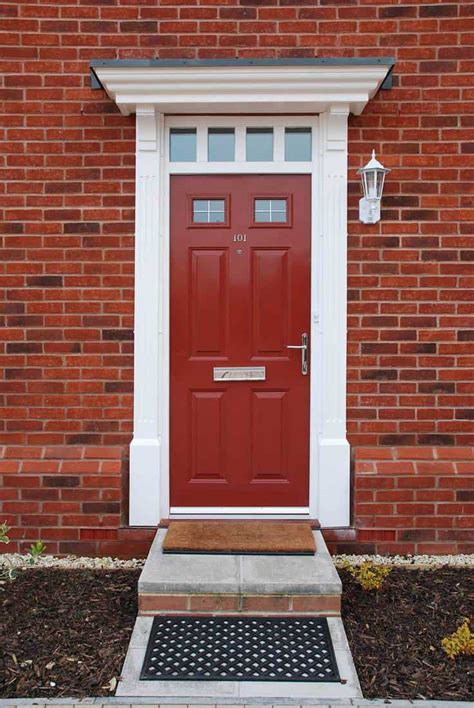Front Door Ideas For Red Brick Houses The Flaming Front Door Makes