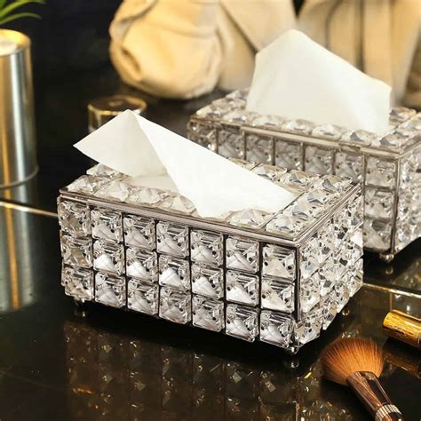 Luxury Rhinestone Tissue Box Holder Noveltystreet
