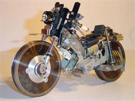 Upcycled Computer Parts Motorcycle Sculpture Funny Bizarre Amazing