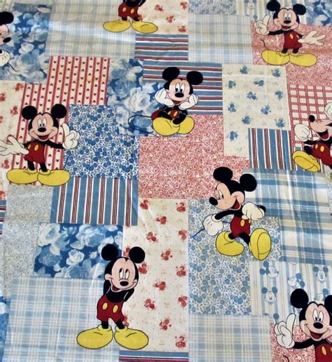 Mickey Mouse Quilt Fabric Vintage Classic Mickey Disney For Etsy