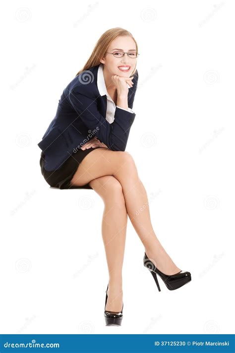Beautiful Young Business Woman Sitting On A Chair Stock Photo Image