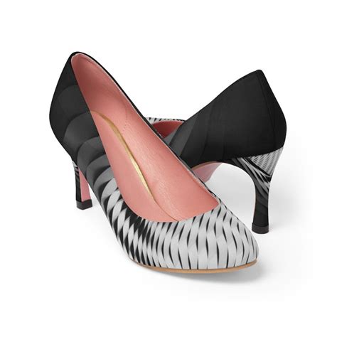 Womens High Heels Black And White Etsy