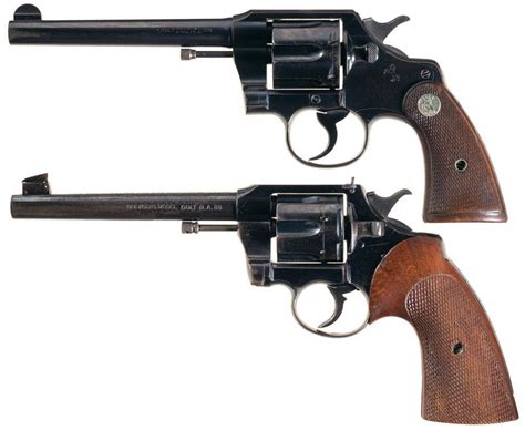 Two Colt Double Action Revolvers A Colt Official Police Revolver