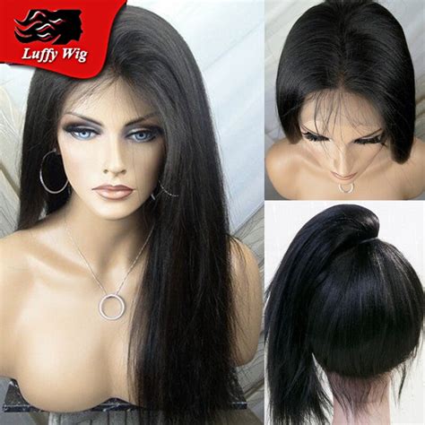 4x4 Glueless Silk Top Full Lace Wigs Light Yaki Brazilian Virgin Hair Lace Front Human Hair Wigs