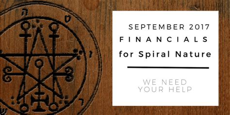 September 2017 Financials For Spiral Nature Magazine Spiral Nature