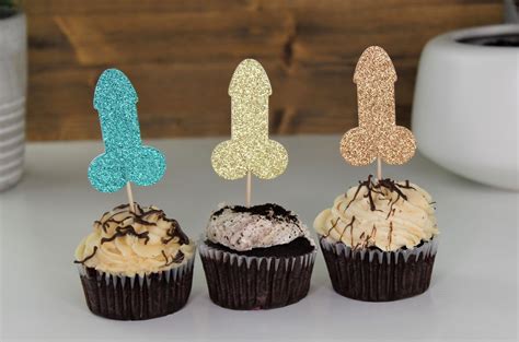 bachelorette party penis cupcake toppers hen party glitter etsy norway