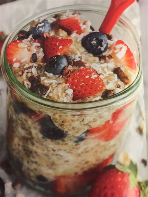 Overnight oats are raw oats mixed with milk and soaked overnight. vegan overnight oats: Directions, calories, nutrition ...