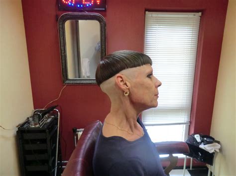 New Bowlcut With Shaved Sides And Nape Face Shave April