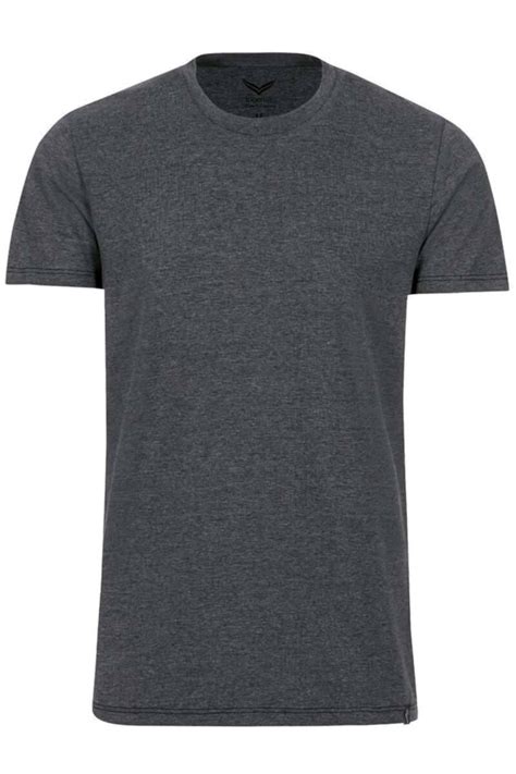 Hochwertiges Trigema Slim Fit T Shirt Mit Rundhals In Der Farbe Anthrazit Melange Das T Shirt