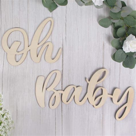 Buy Qifu Wooden Oh Baby Sign Baby Shower Decorations Banner For Girl