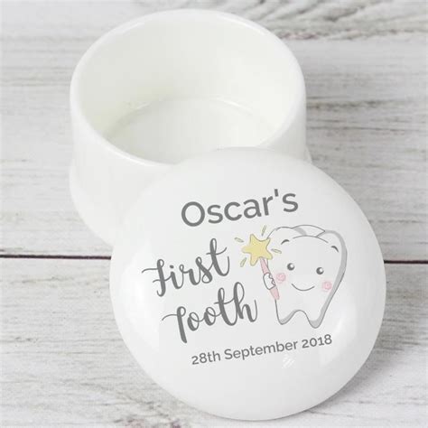 This Personalised First Tooth Trinket Keepsake Box Is A Special Way To