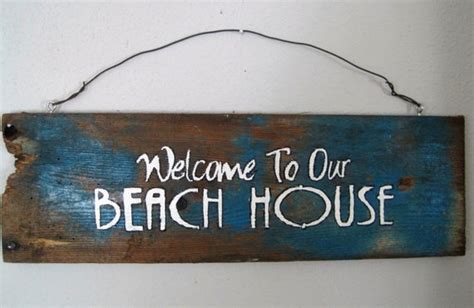 Welcome To Our Beach House Rustic Wooden Sign Beach Sign