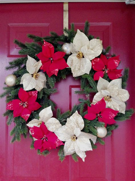 Diy Christmas Front Door Wreath Handmade Paper Flowers By Maria Noble