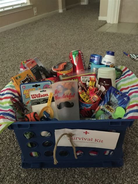 And if that's the case, just feel out their interests for gift ideas. TEENAGER SURVIVAL KIT!!! Awesome gift basket for a teenage ...