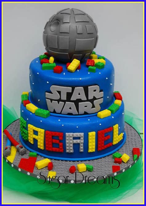 A Star Wars Lego Cake All The Decorations Are Made With