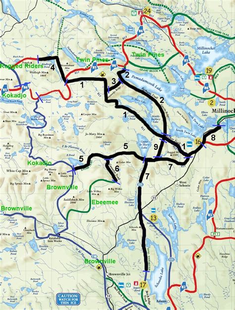 Jomary And Katahdin Region Snowmobile Trail Maps Jomary