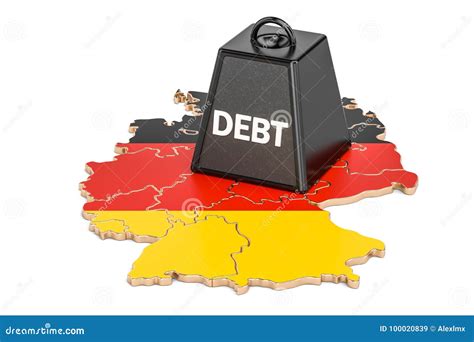 german national debt or budget deficit financial crisis concept stock illustration