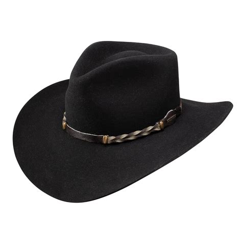 Stetson 4x 100 Buffalo Felt Drifter Pinch Crown Black Cowboy Hat 3 34