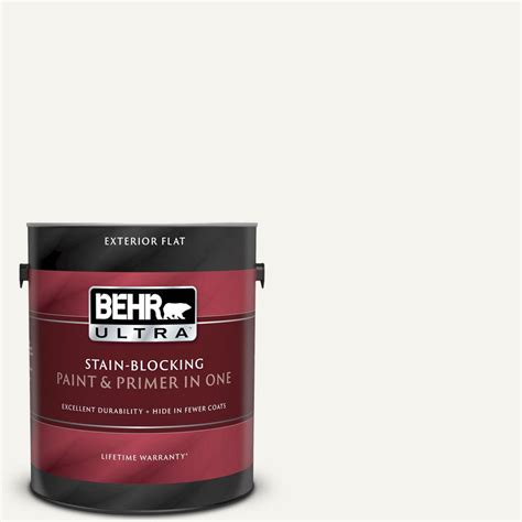 BEHR ULTRA 1 Gal 75 Polar Bear Flat Exterior Paint And Primer In One
