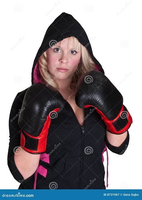 Girl Boxer In Boxing Ring Stock Image 25392733