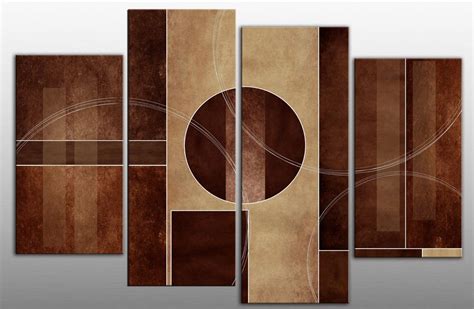 Large Brown Beige Abstract Canvas Picture Split Multi Panel Set Wall