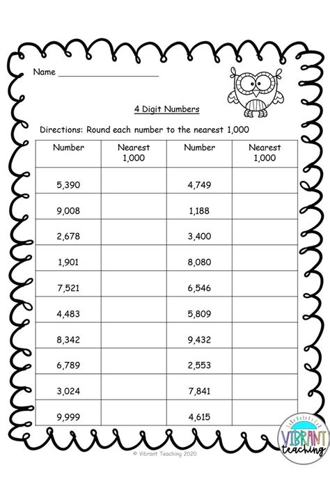 Rounding Worksheets 2 3 And 4 Digit Numbers Kindergarten Math