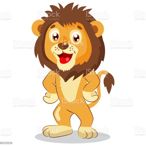 Happy Leo Cartoon Lion Vector Cute Character Kids Funny
