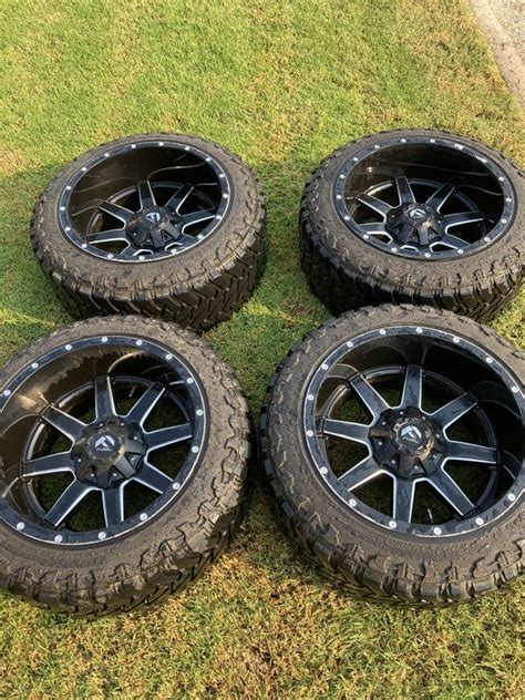 22 Fuel Wheels D616 Contra Matte Black Milled Off Road Rims And Tires