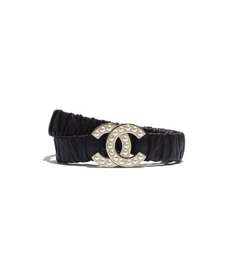 Calfskin Gold Tone Metal And Strass Black Belt Chanel Coco Chanel