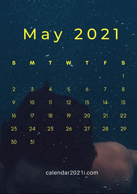 Monthly 2021 Calendar Wallpaper