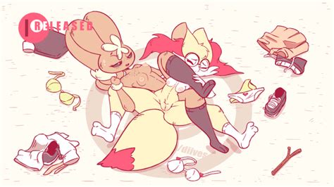 Rule Animated Bra Braixen Breasts Catfight Clothing Diives