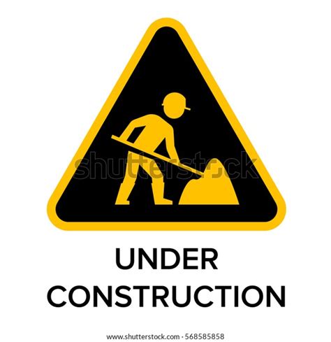Under Construction Sign Man Digging Ground 스톡 벡터로열티 프리 568585858