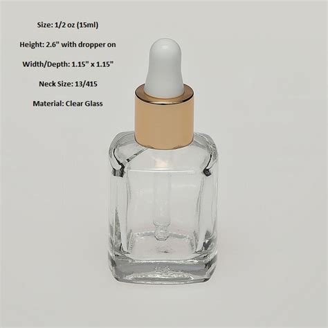 12 Oz 15ml Square Clear Glass Bottle With